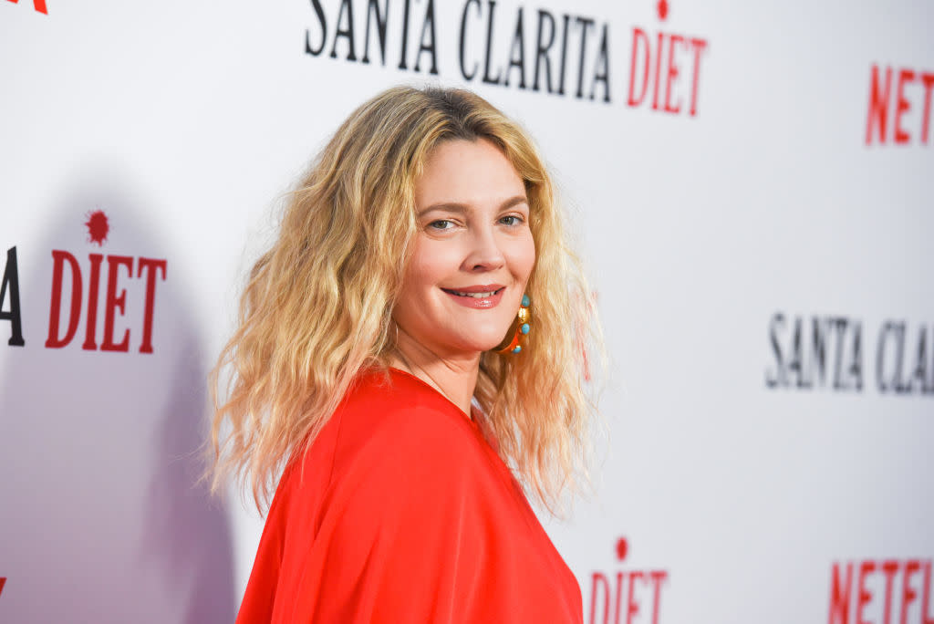 Drew Barrymore attends the season premiere of <em>Santa Clarita Diet</em> on March 22 in Los Angeles. (Photo: Presley Ann/Patrick McMullan via Getty Images)