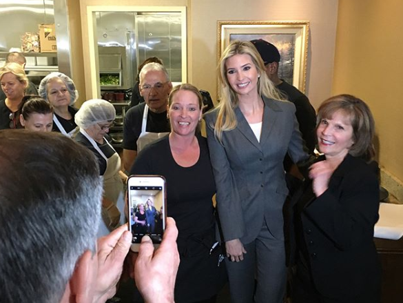 Ivanka's pantsuit choice drew comparisons to Hillary Clinton's love of the outfit. Photo: Instagram/ivankatrump