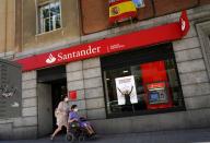 FILE PHOTO: View of Santander financial agency branch in Madrid