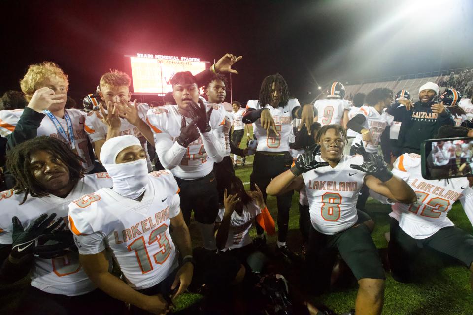 Lakeland defeated Venice, 60-48, to win the 2023 FHSAA Class 4S state championship on Dec. 9, 2023 at Bragg Memorial Stadium.