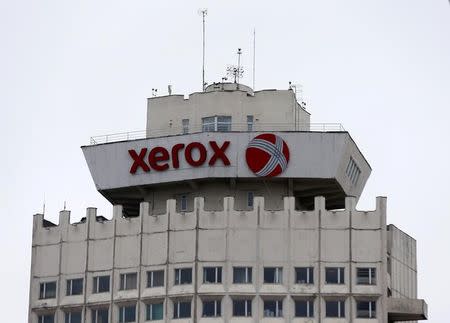 The logo of Xerox company is seen on a building in Minsk, Belarus, March 21, 2016. REUTERS/Vasily Fedosenko/Files