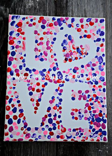 Valentine's Day Fingerprint Love Canvas