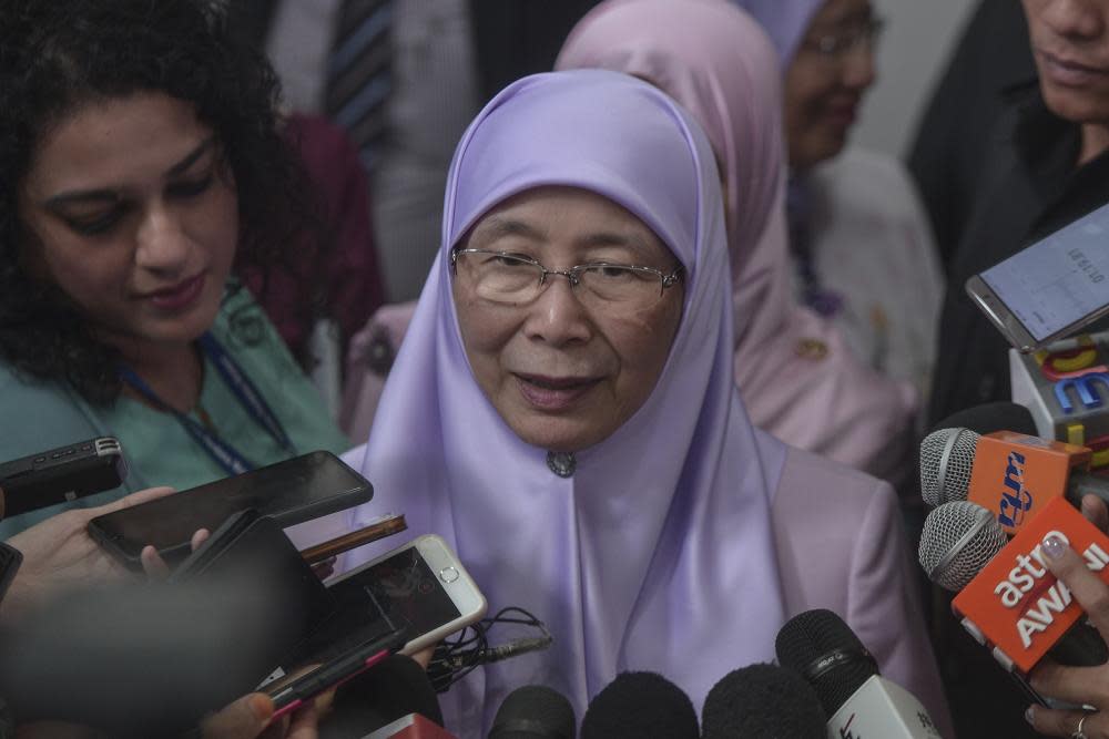 Deputy Prime Minister Datuk Seri Dr Wan Azizah Wan Ismail the Women, Family and Community Development Ministry agrees that there is a need for a specific law to protect senior citizens. ― Picture by Shafwan Zaidon