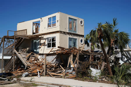 A destroyed building is pictured following Hurricane Michael in Mexico Beach, Florida, U.S., October 12, 2018. REUTERS/Carlo Allegri