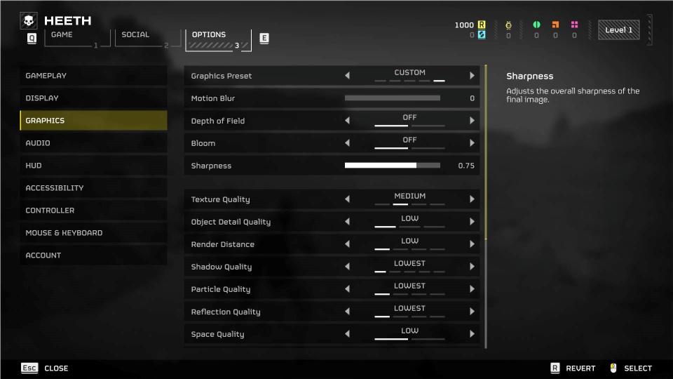 Image of Helldivers 2 settings menu