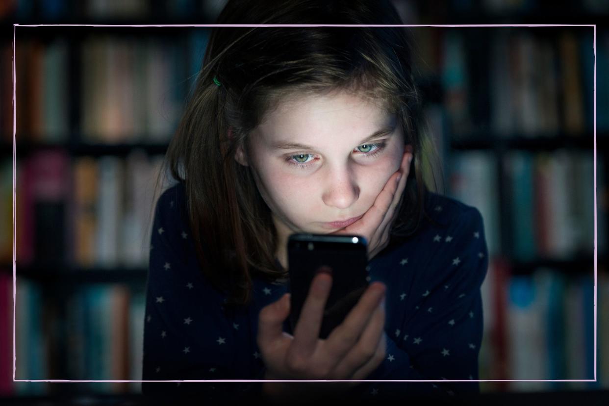  Young girl on her phone. 