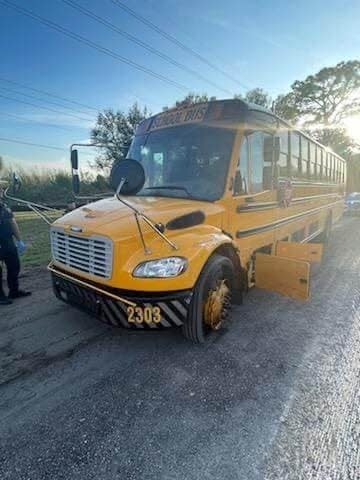 A school bus and ambulance were struck Jan. 30, 2024 by a white sport utility vehicle said by Martin County Sheriff's Office officials to be driven by a New York man who was arrested on several DUI-related charges, agency records show.