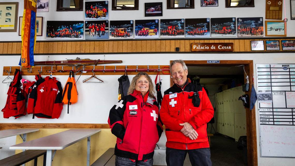 Terry Thomas and Holland Williams and have volunteered on the ski patrol at Bogus Basin for 50 years.