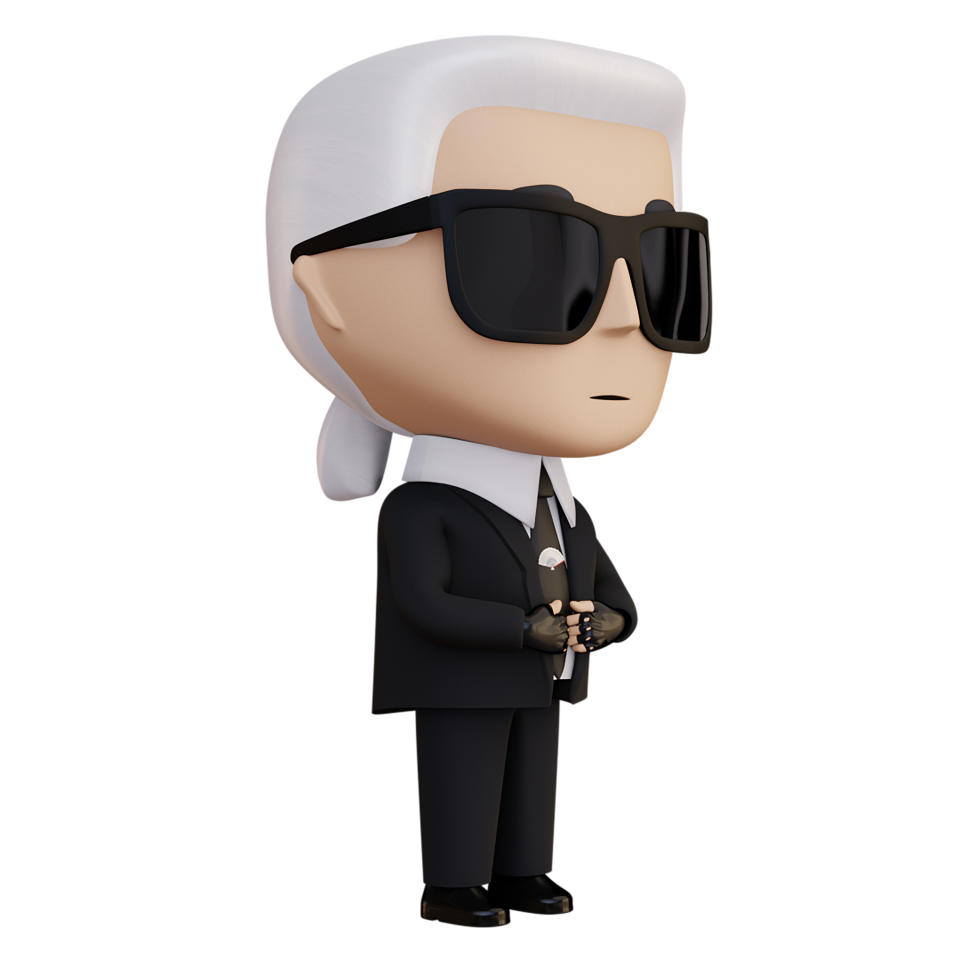 The digital figurines exalt Karl Lagerfeld’s graphic signature style. - Credit: Courtesy