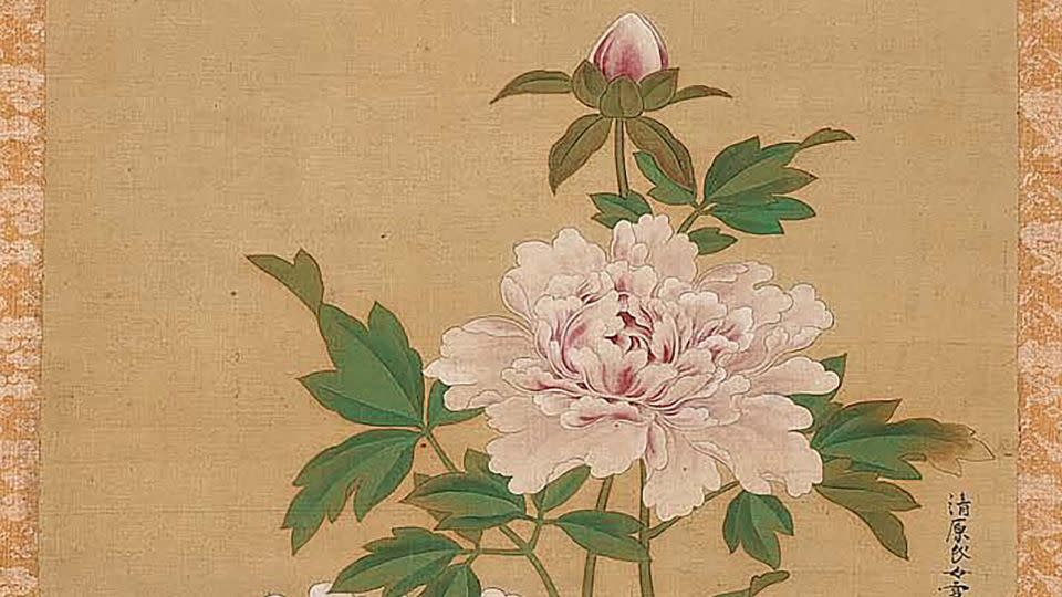 A peony in the collection of MFA Boston (not on view), which holds several Yukinobu paintings. Scholar Paul Berry would like to see more institutions highlight her works. - Courtesy MFA Boston