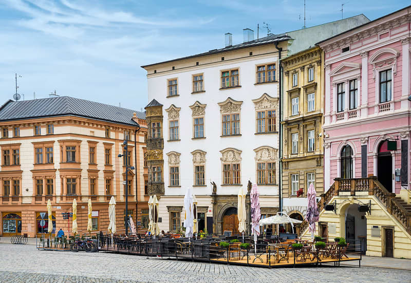 Historical sights of Olomouc in the Czech Republic. European city.