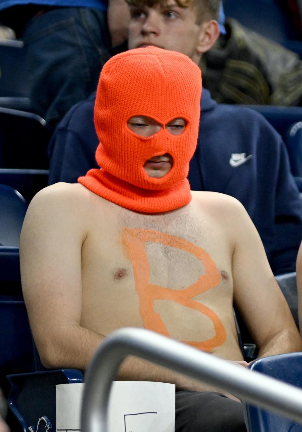 A dejected Bowling Green fan sits in the stands during the Quick Lane Bowl against Minnesota on Tuesday.