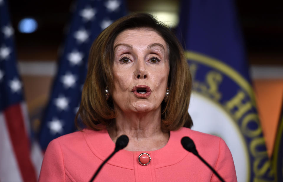 Speaker of the House Nancy Pelosi (D-CA) speaks at a press conference to announce the impeachment managers on Capitol Hill January 15, 2020, in Washington, DC. (Photo: Olivier Douliery/AFP via Getty Images)