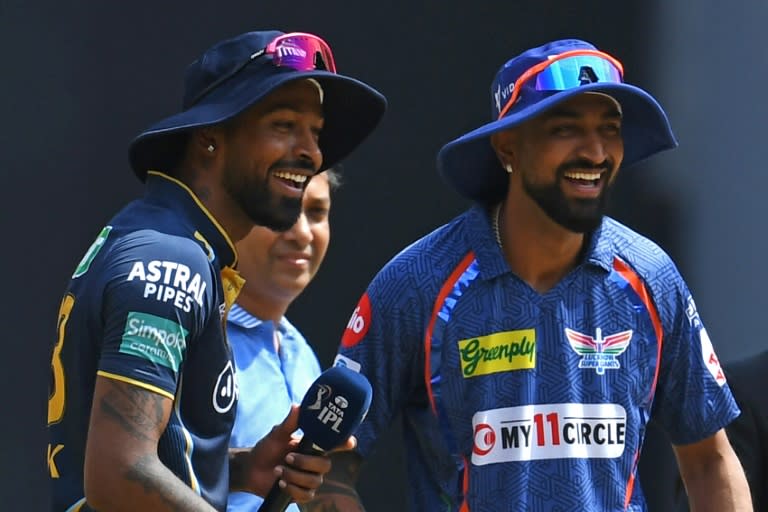 Hardik and Krunal Pandya make history by becoming the first brothers to captain opposing sides in an Indian Premier League match. Older brother Krunal leads Lucknow Super Giants and Hardik is captain of Gujarat Titans