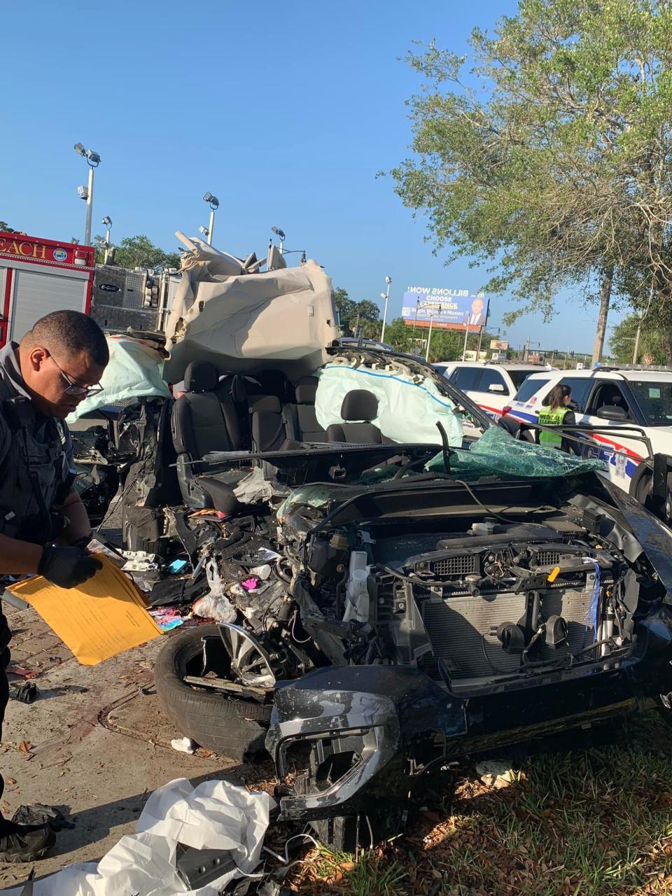Three teenagers were killed in a wreck Saturday morning, April 1, on International Speedway Boulevard, police reported.