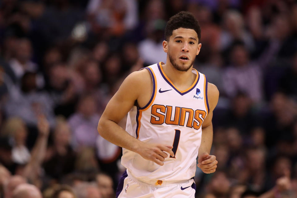 Devin Booker #1 of the Phoenix Suns 