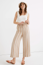 <p><strong>Madewell</strong></p><p>madewell.com</p><p><a href="https://go.redirectingat.com?id=74968X1596630&url=https%3A%2F%2Fwww.madewell.com%2Fsmocked-huston-pull-on-crop-pants-in-stripe-AJ393.html&sref=https%3A%2F%2Fwww.elle.com%2Ffashion%2Fshopping%2Fg33605244%2Fmadewell-secret-stock-sale%2F" rel="nofollow noopener" target="_blank" data-ylk="slk:SHOP NOW;elm:context_link;itc:0;sec:content-canvas" class="link ">SHOP NOW </a></p><p><del>$79.50</del><strong><br>$14.97</strong></p><p>...Or, if you're more into drawstring pants, this striped pair is an elevated alternative to sweats. Plus, they're on sale for $15? Casual. </p>