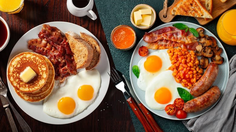 two served breakfast plates 