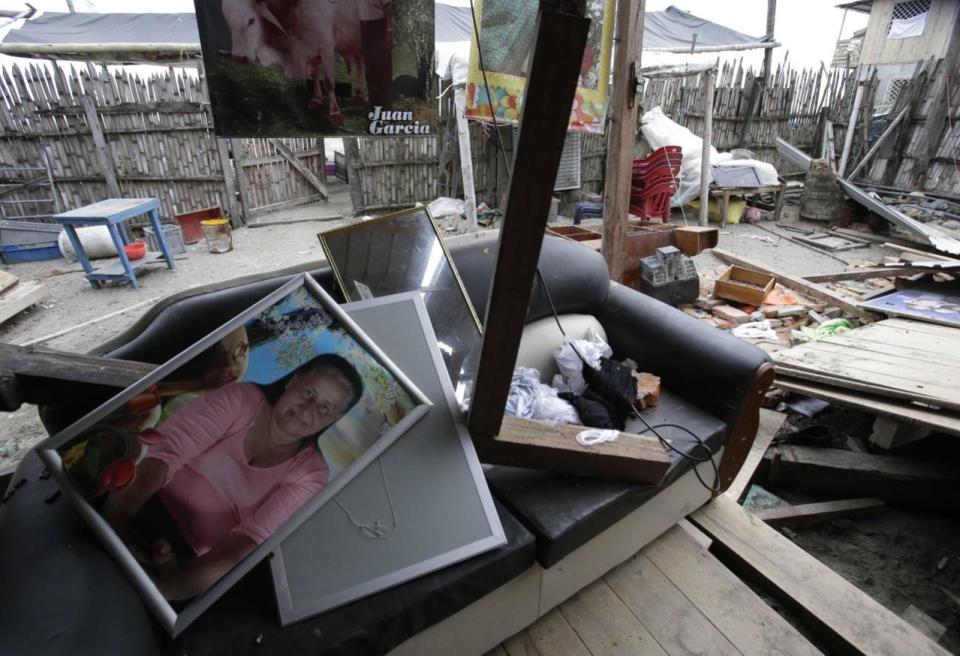 Family photos amid the wreckage