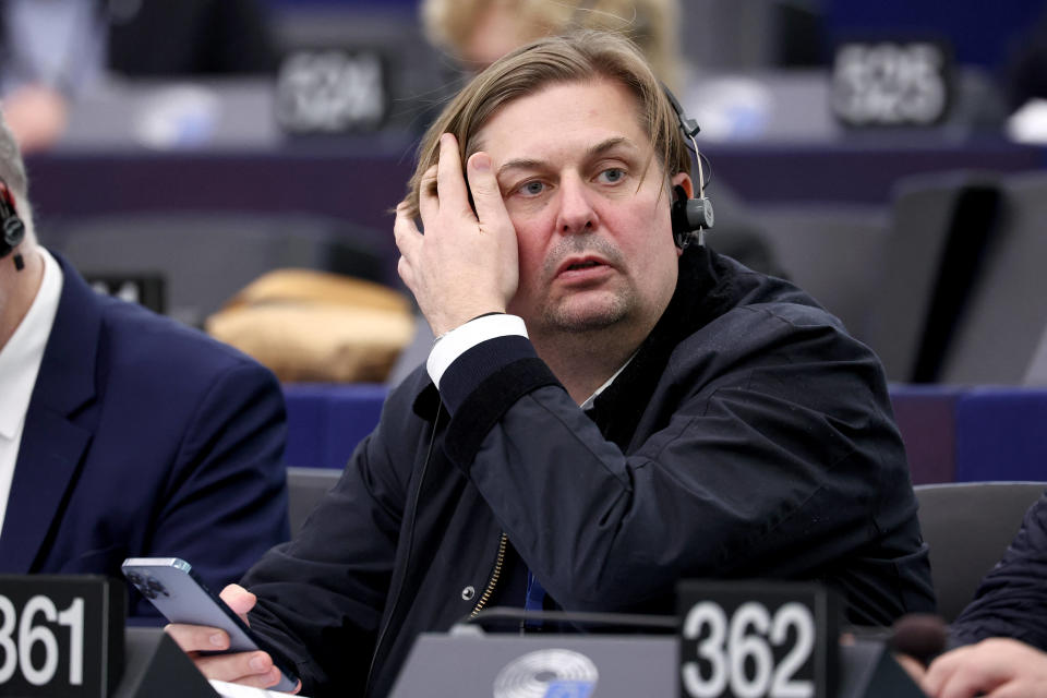 Maximilian Krah photographié au Parlement européen le 23 avril (illustration).