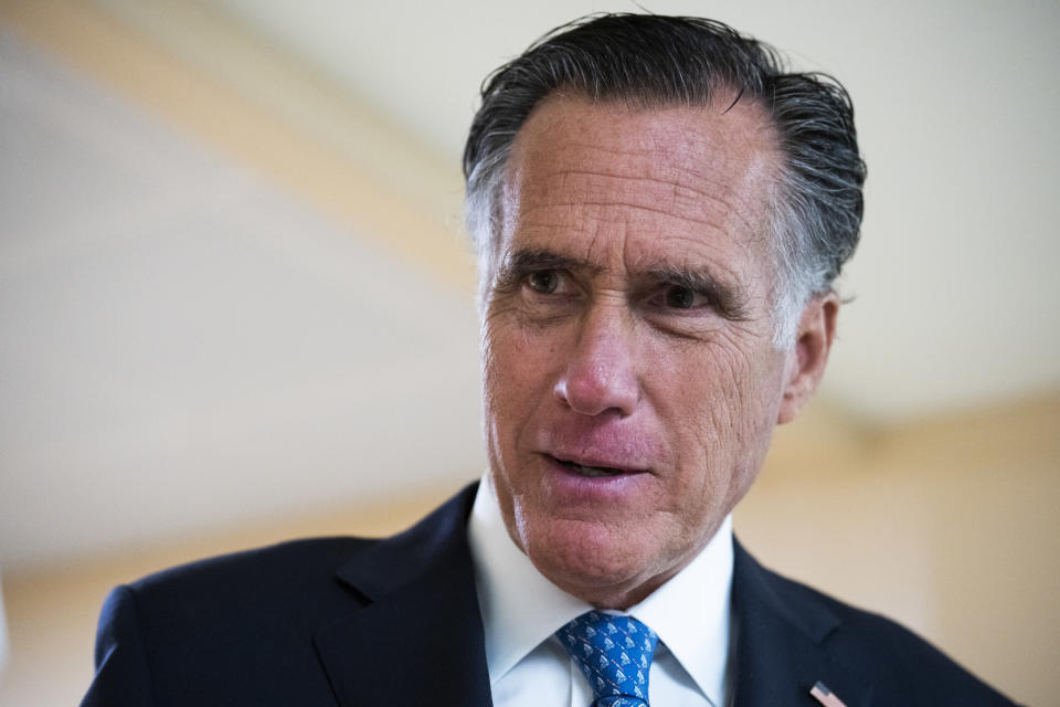 Sen. Mitt Romney, R-Utah, is seen in the U.S. Capitol