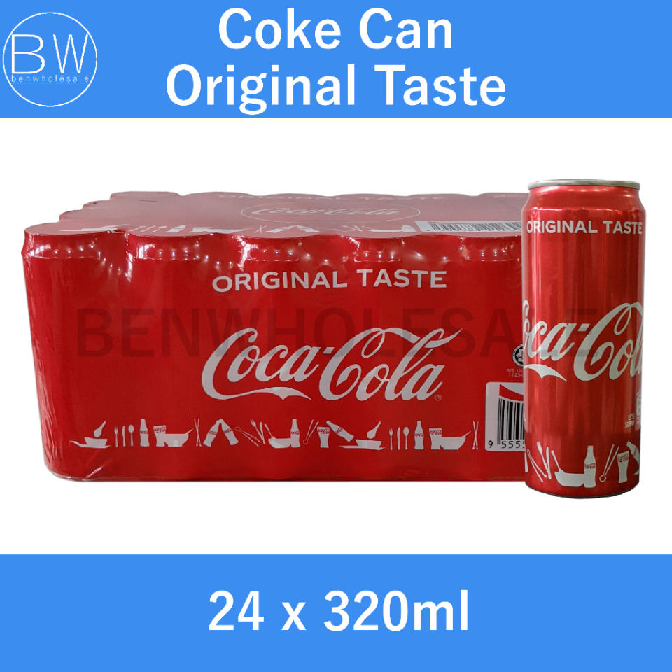 Coca-Cola Coke Original Taste - less sugar (24 x 320ML) Expiry on Nov 2024. (Photo: Shopee SG)