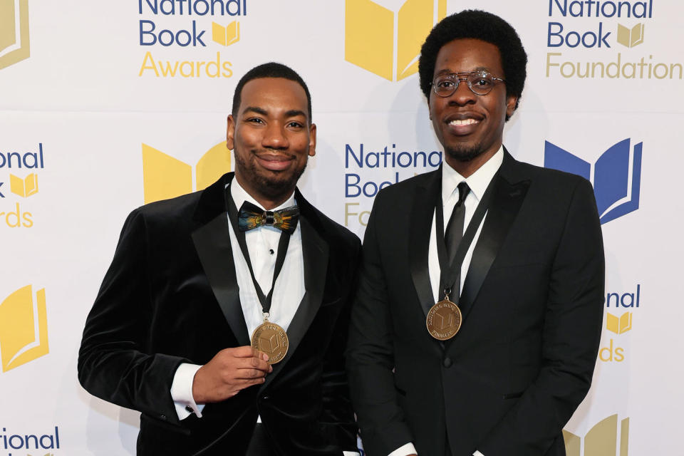 Robert Samuels and Toluse Olorunnipa attend the 2022 National Book Awards. (Dia Dipasupil / Getty Images file)