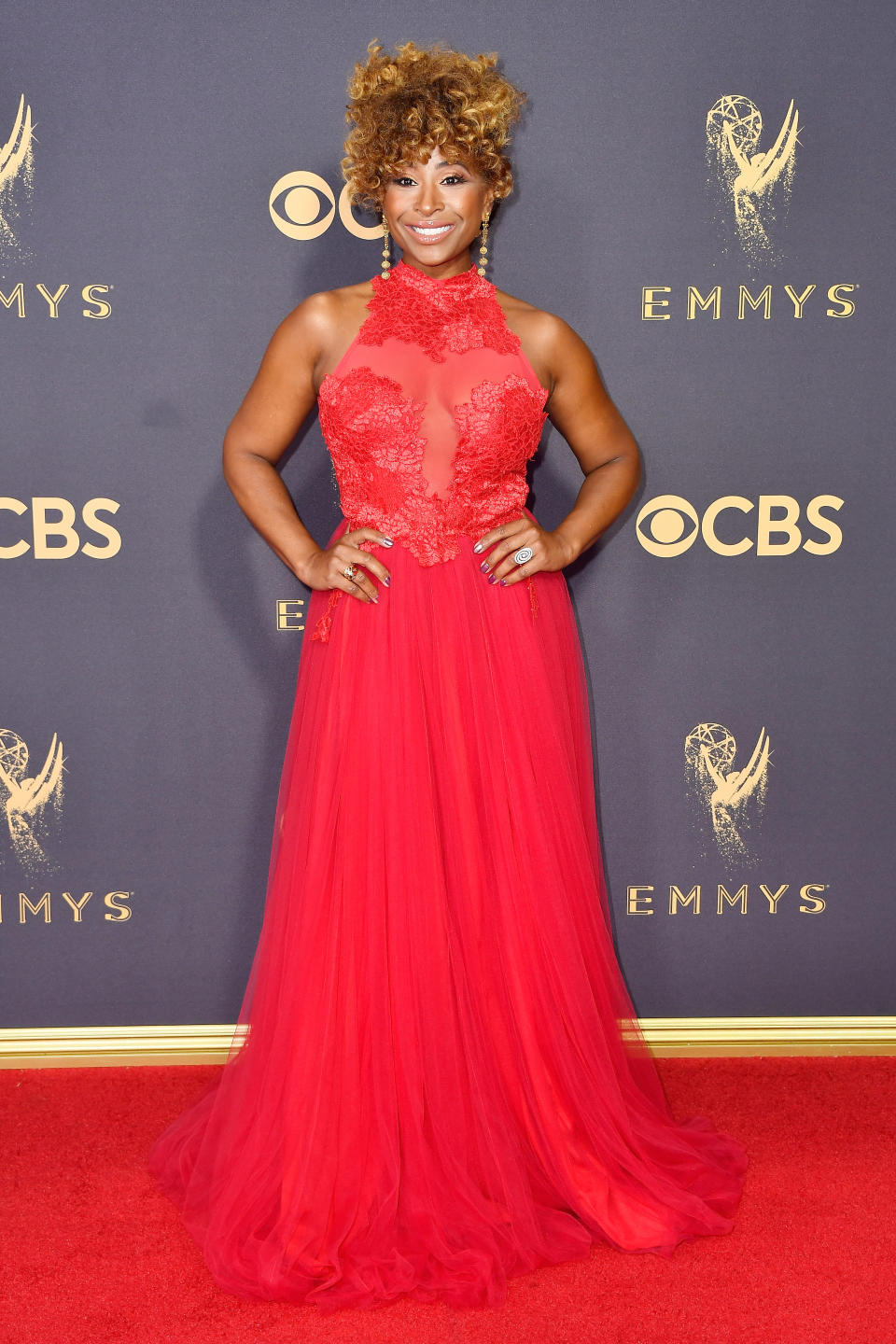<p>Tanika Ray attends the 69th Primetime Emmy Awards at the Microsoft Theater on Sept. 17, 2017, in Los Angeles.<br> (Photo: Getty Images) </p>