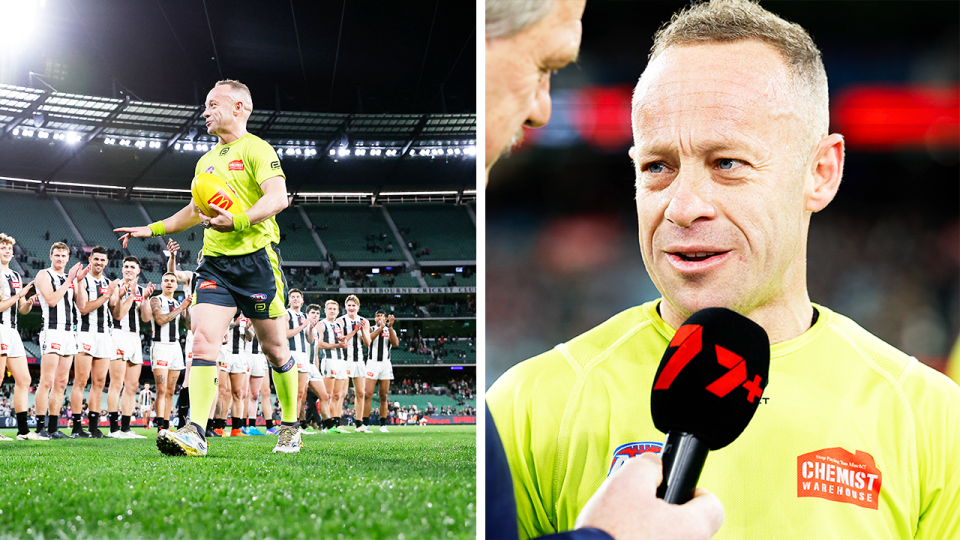 Collingwood fans have been called out as boos rang around the MCG when 'Razor' Ray Chamberlain (pictued) was granted a guard of honour after his final game. (Getty Images)