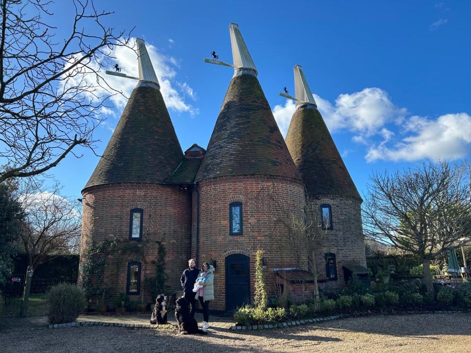 The couple have been renovating a 400-year-old oast house (Handout)