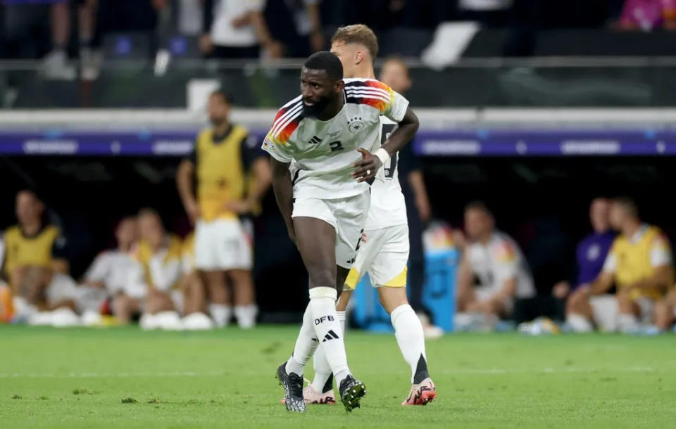 <em>Antonio Rudiger picked up an injury after the Switzerland match. (Photo by Lars Baron/Getty Images)</em>