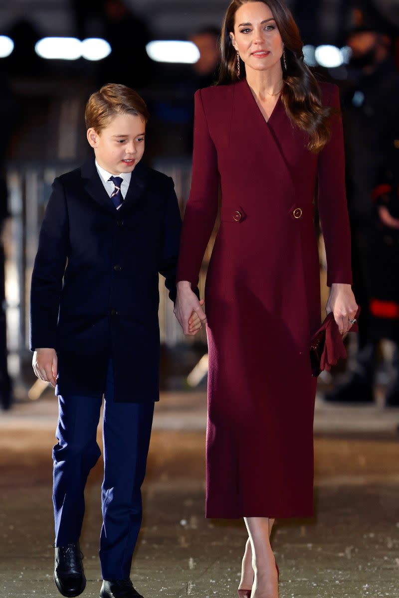 Kate Middleton with Prince George at the Carol Service in 2022.