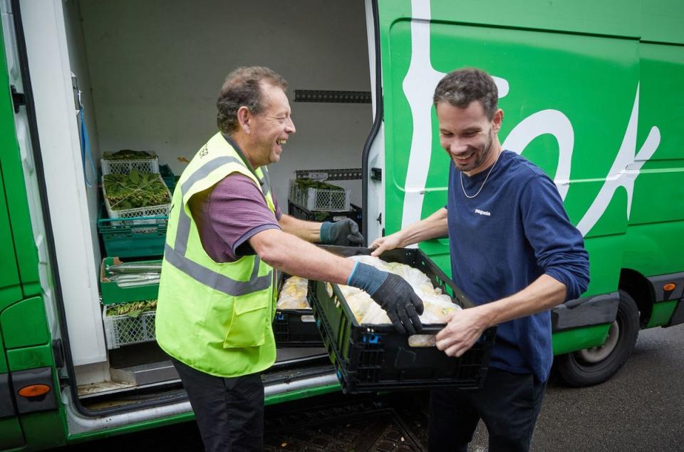 Ian from Markfield House takes delivery from The Felix Project, a cause funded by the Winter Survival Appeal (Matt Writtle)