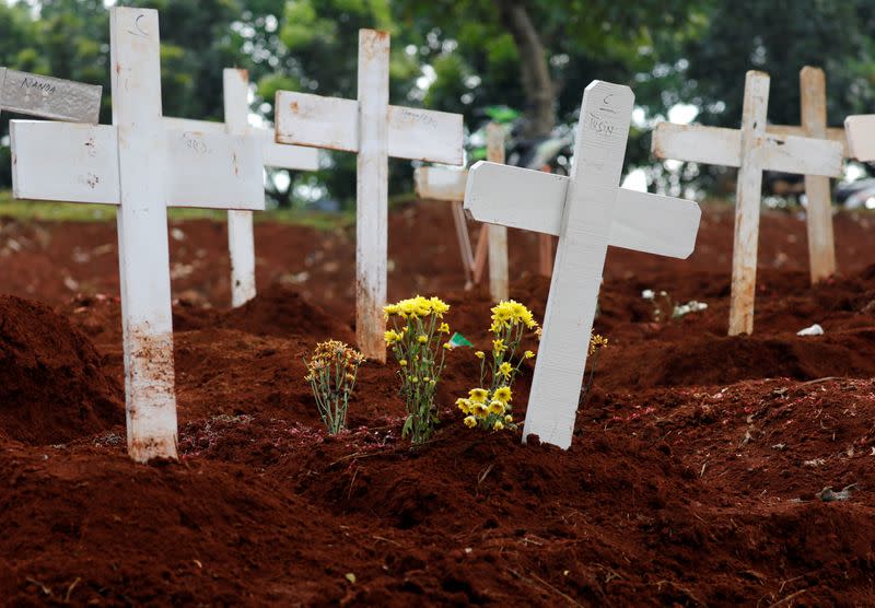 Cemetery area for coronavirus disease (COVID-19) victims in Jakarta