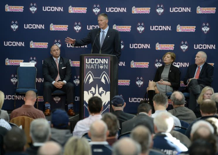 Randy Edsall was hired as UConn’s head coach on Dec. 28. (AP Photo/Jessica Hill)