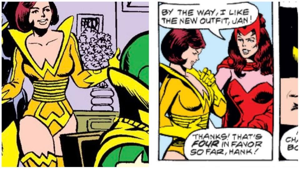 The Wasp's gold costume from artist George Perez.