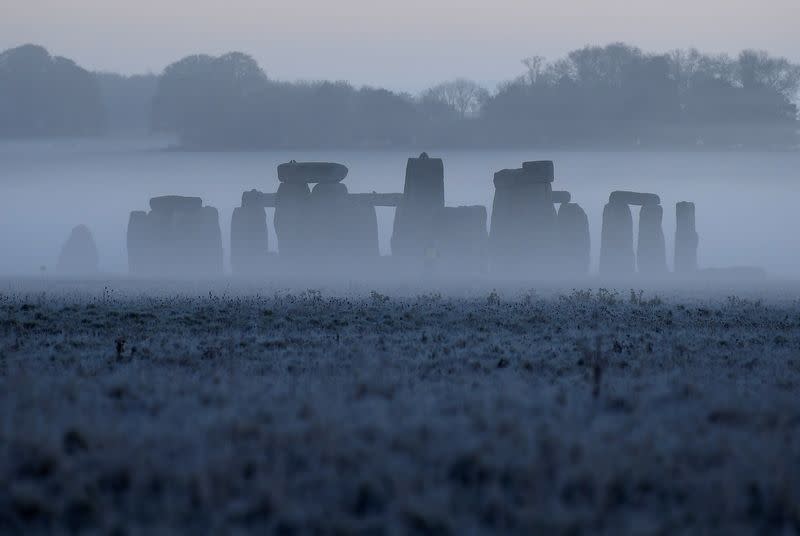 FILE PHOTO: Stonehenge ancient stone circle is seen at dawn, near Amesbury, Wiltshire, Britain