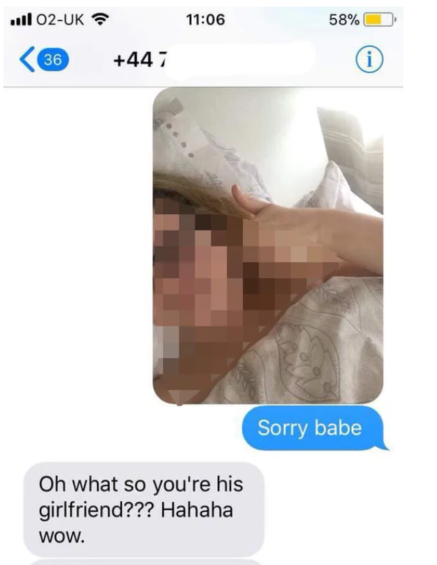 Even after Sophie sent Abbie a picture of herself in bed. Photo: Twitter