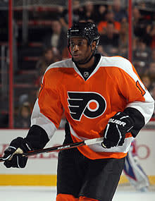 Philadelphia's Wayne Simmonds was in the news for the wrong reasons after being the victim of a racial taunt and for allegedly directing a homophobic slur at the Rangers' Sean Avery