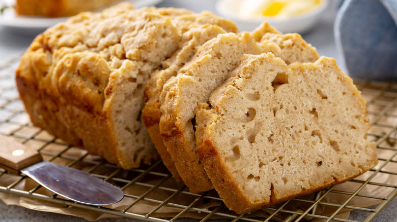 Irish soda bread on rack