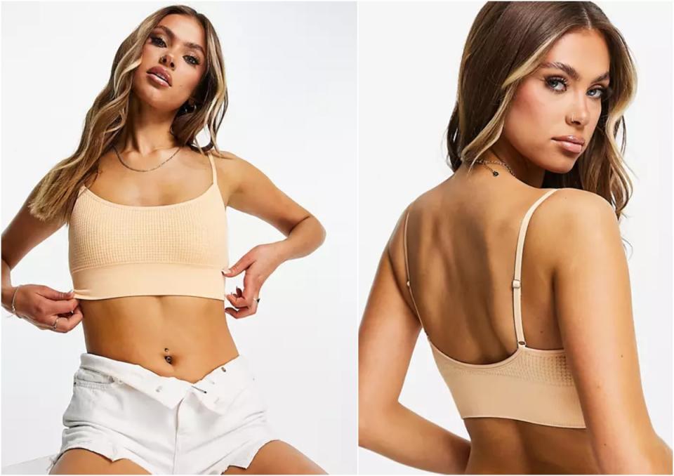 Gilly Hicks ribbed bralet in apricot
