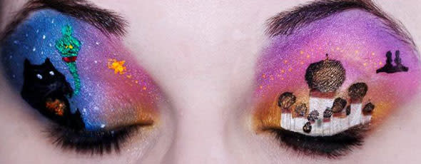 Artist creates Disney scenes on eyelids