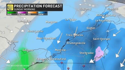 Quebec precip Sunday morning