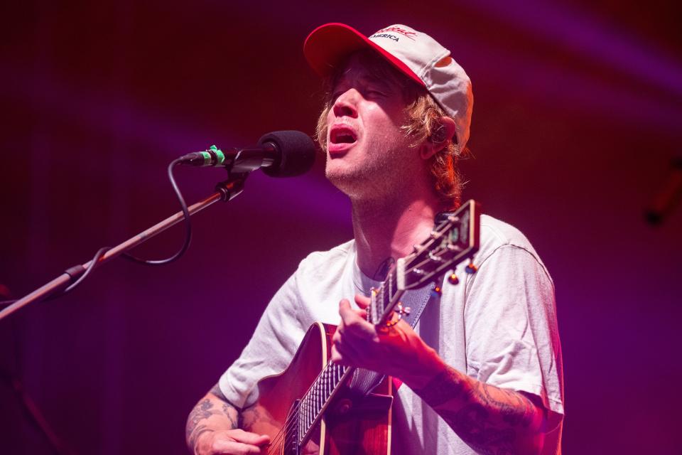 Billy Strings performs during the Railbird music festival at Keeneland on Saturday, Aug. 28, 2021, in Lexington, Kentucky.