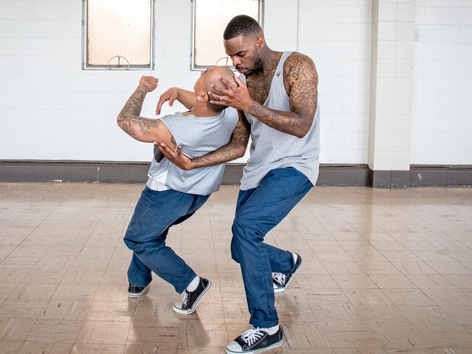 Peter Merts photos show California Prison Arts Programs Dance rehearsal at San Quentin State Prison, 2016