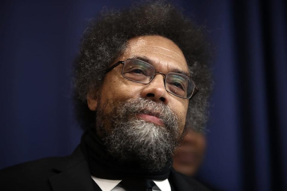 Cornel West, professor of philosophy at Union Theological Seminary, speaks at the National Press Club on Feb. 21, 2017, in Washington, D.C. (Photo by Win McNamee/Getty Images)