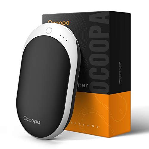 4) OCOOPA Hand Warmers Rechargeable, 7800mAh Long-Lasting Heating Electronic Hand Warmer, Battery Powered Great for Camping, Hunting, Warm Gift, Power Plus (Black,1-Pack)