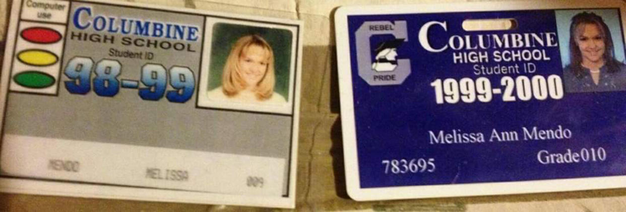 Missy Mendo's Columbine High School IDs. (Courtesy Missy Mendo)