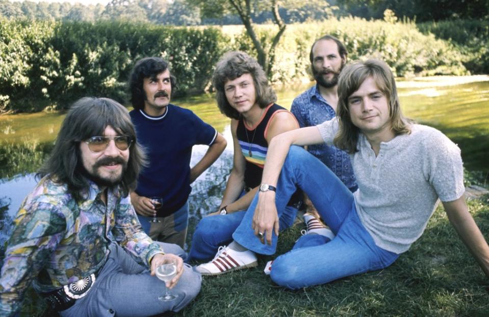 The Moody Blues in 1971: From left, Graeme Edge, Ray Thomas, John Lodge, Mike Pinder and Justin Hayward. WireImage
