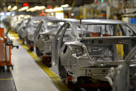 FILE PHOTO: Frames of various car models make their way down the flex line at Nissan Motor Co's automobile manufacturing plant in Smyrna, Tennessee, U.S., August 23, 2018. Picture taken August 23, 2018. REUTERS/William DeShazer/File Photo
